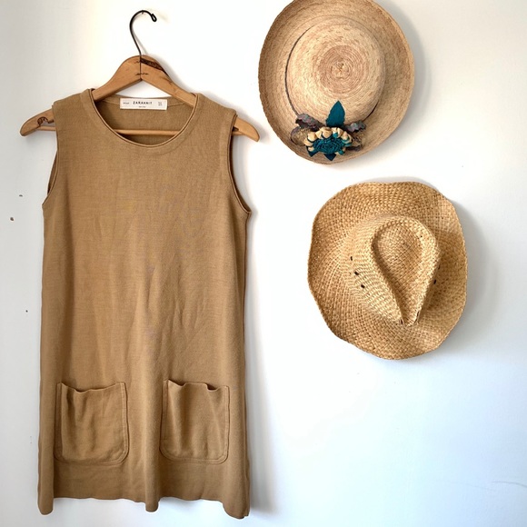 Zara Tops - Zara Knit camel brown sleeveless sweater tunic